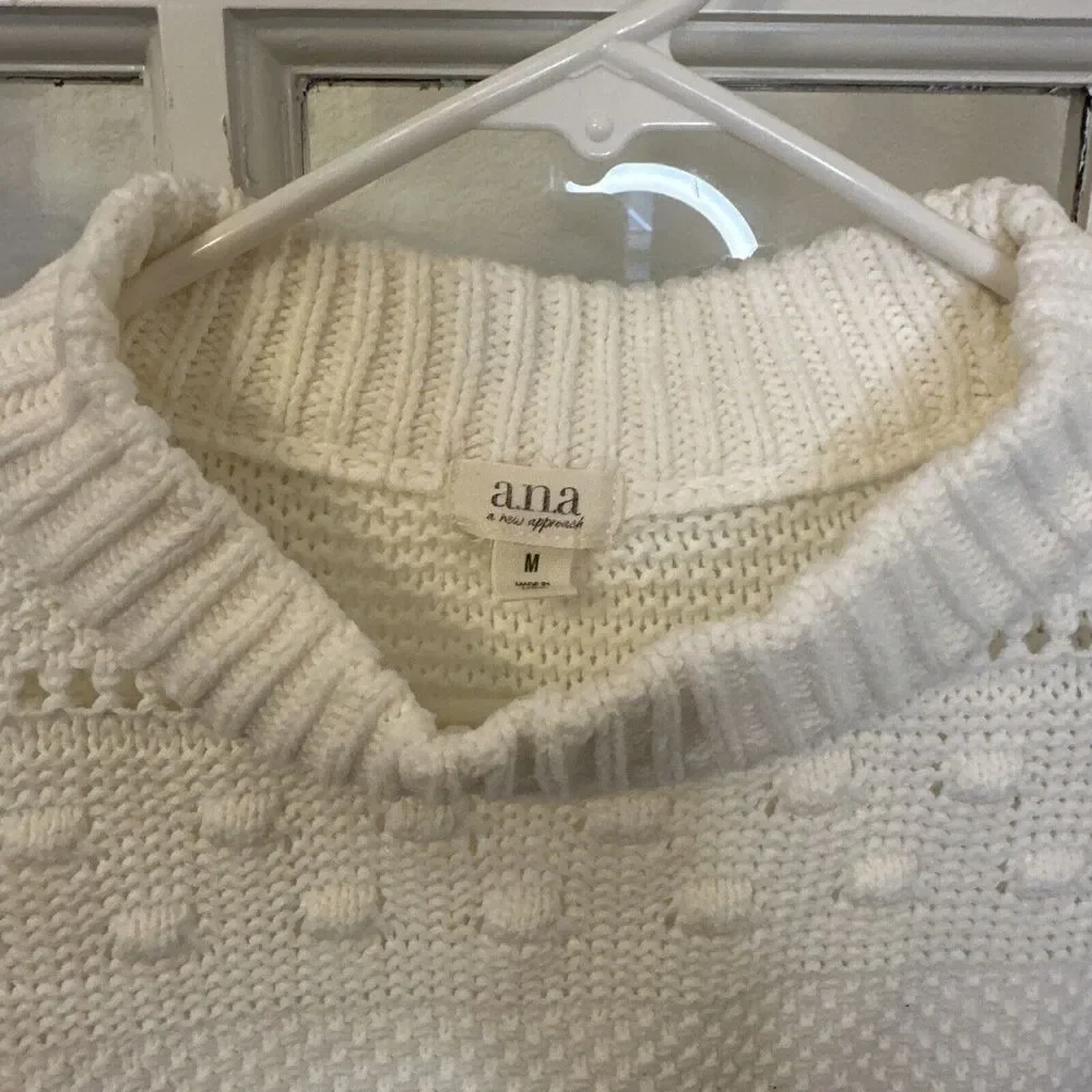 White Sweater Women's M Ana A New Approach